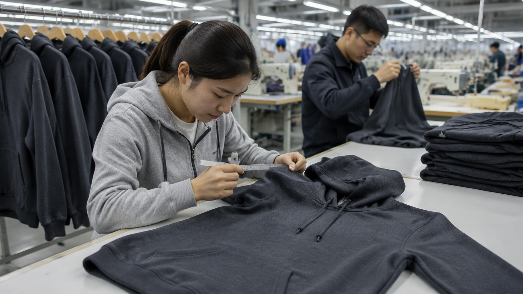 Gym hoodie fabric inspection and textile testing