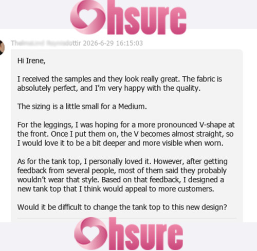 Custom Leggings & Tank Top Sample Development with Brand Feedback