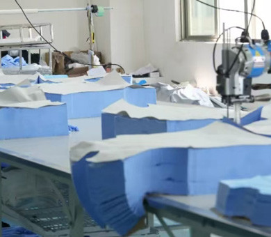 Automated fabric cutting equipment used in sportswear production