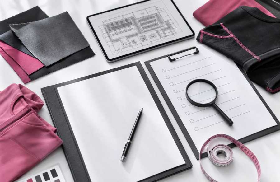 Sports clothing prepared for product evaluation