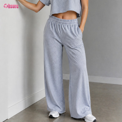 Custom Women’s Wide Leg Sweatpants Manufacturer | High Waist Lounge Pants OEM & Private Label Activewear