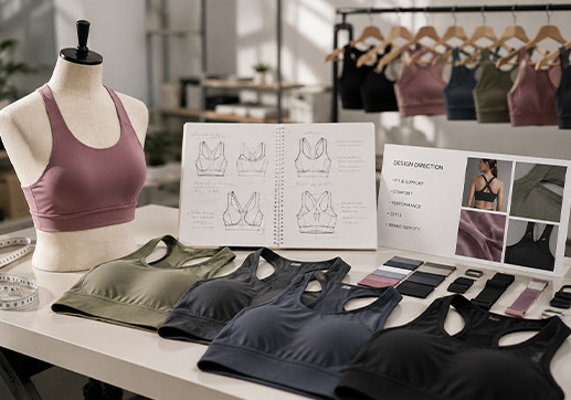 Activewear sewing production floor