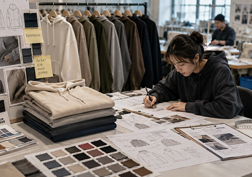 Garment sewing production floor