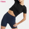 Custom Womens Tie Up Cropped Tee Manufacturer | Summer Short Sleeve Bamboo Spandex Women's Cover Twist Hem Crop Yoga T Shirt OEM Factory