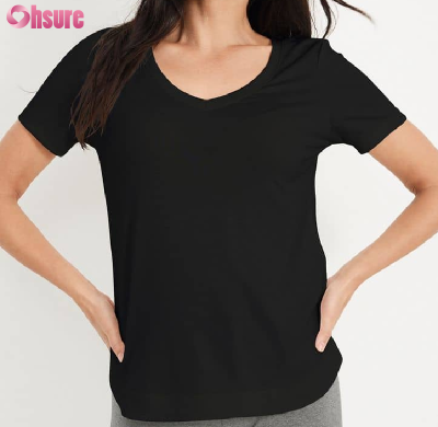 Custom Women's V Neck Sports T Shirt Manufacturer | Light Weight Summer Quick Dry Women's Workout T shirt Bamboo Spandex Short Sleeve Training T Shirt Yoga T Shirt OEM Supplier
