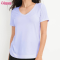 Custom Women's V Neck Sports T Shirt Manufacturer | Light Weight Summer Quick Dry Women's Workout T shirt Bamboo Spandex Short Sleeve Training T Shirt Yoga T Shirt OEM Supplier