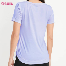 Custom Women's V Neck Sports T Shirt Manufacturer | Light Weight Summer Quick Dry Women's Workout T shirt Bamboo Spandex Short Sleeve Training T Shirt Yoga T Shirt OEM Supplier