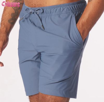 Custom Zipper Pocket Sports Shorts Manufacturer |  Men's Drawstring Zipper Pocket Gym Shorts Four Way Stretch Quick Dry Workout Shorts for Men OEM Supplier