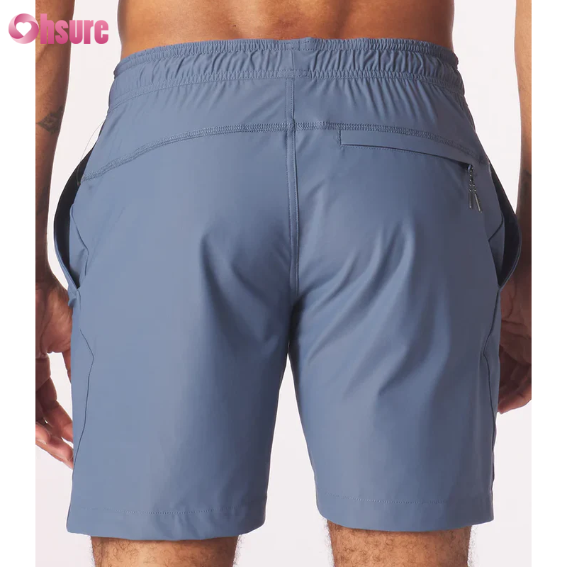 Custom Mens Zipper Pocket Sports Shorts 