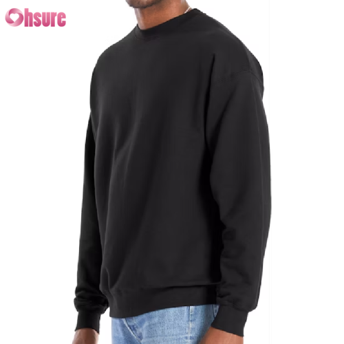 Custom Mens Cotton-Blend Sweatshirts | High Quality Cotton Polyester Fleeced Mens Crew Neck Casual Sweatshirt OEM Service Factory From China