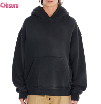 Custom Mens Acid Washed Oversized Hoodie Manufacturer | Men's Heavy Cotton Street Style Acid Washed Oversized Pullover Hoodie Box Fit Hoodie OEM Service Supplier
