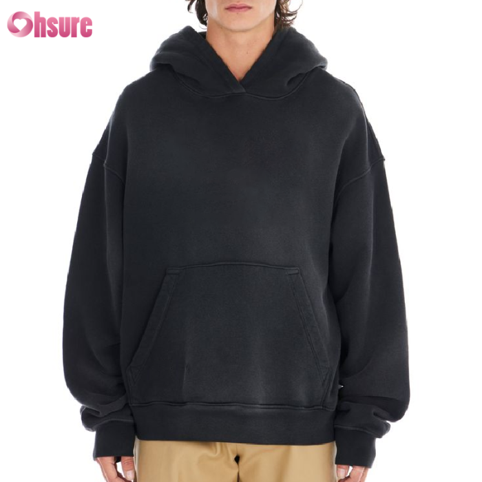 Custom Mens Acid Washed Oversized Hoodie Manufacturer | Men's Heavy Cotton Street Style Acid Washed Oversized Pullover Hoodie Box Fit Hoodie OEM Service Supplier