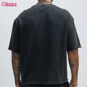 Custom Mens Oversized Pickling T Shirt | Oversized Acid Washed DGT Summer Men's Vintage T Shirt Heavy Cotton Crew Neck Relaxed Fit T Shirt OEM Supplier