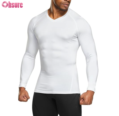Custom Men's Fishing T Shirt Manufacturer | Performance Fishing Long Sleeve Fitted Shirts for Men Ice Cool Quick-Dry Outdoor V Neck T-Shirt OEM Service Factory