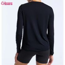 Custom Women's Long Sleeve T Shirt Manufacturer | Cotton Spandex Crew Neck Summer Long Sleeve Light Weight Workout T Shirt Solid Color Training T Shirt Running T Shirt OEM Supplier