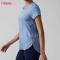 Custom Women's Yoga T Shirt Manufacturer | Cotton Women Short Sleeve Crew Neck Summer Light Weight Workout T Shirt Splits Hem Plus Size Women Gym T Shirt OEM Supplier