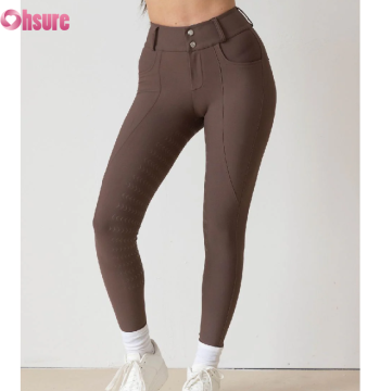 Custom Equestrain Riding Pants Manufacturer | Women's Training Horseback Riding Tights Equestrian Pants Full Seat Silicone Grip Pockets Breeches OEM Factory