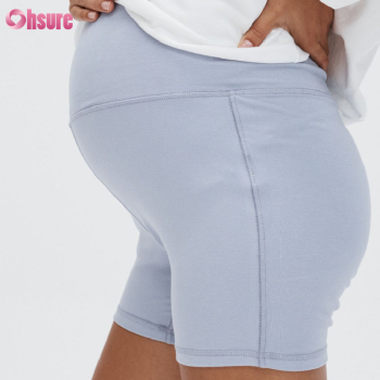 Custom Womens Maternity Yoga Shorts Manufacturer | Maternity Yoga Biker Shorts Over The Belly Summer Workout Running Active Short Pants OEM Factory