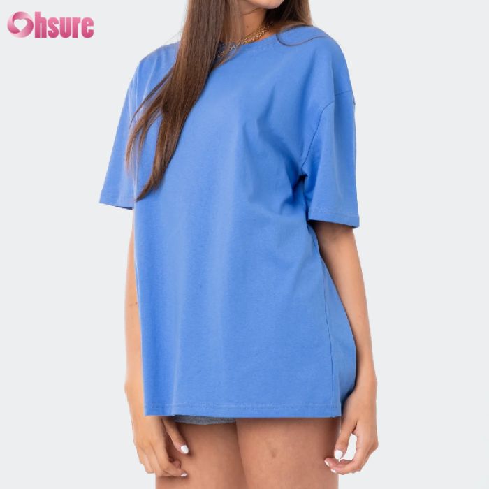 Custom Womens Oversized T Shirt | Women's 100% Cotton Crew Neck Oversized Loose Fit Short Sleeve T-Shirts Women's Summer Workout Basic Tee Tops OEM Supplier