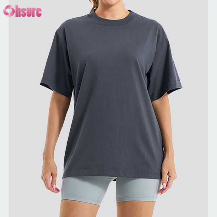 Custom Womens Loose Fit T Shirt | Womens Oversized T Shirts Loose Fit Crewneck Baggy Tees Trendy Sports T Shirt OEM Supplier