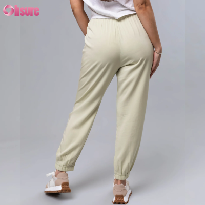 Custom Womens Workout Sweatpants Manufacturer | Women's Mid Waist Drawstring Light Weight Sports Pants Tight-Legged Trousers Womens Jogger Pants with Pockets Workout Sweatpants for Women OEM Factory