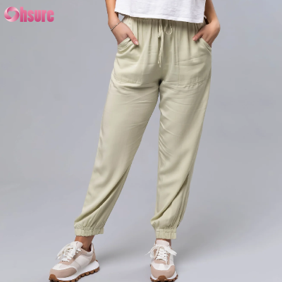 Custom Womens Workout Sweatpants Manufacturer | Women's Mid Waist Drawstring Light Weight Sports Pants Tight-Legged Trousers Womens Jogger Pants with Pockets Workout Sweatpants for Women OEM Factory