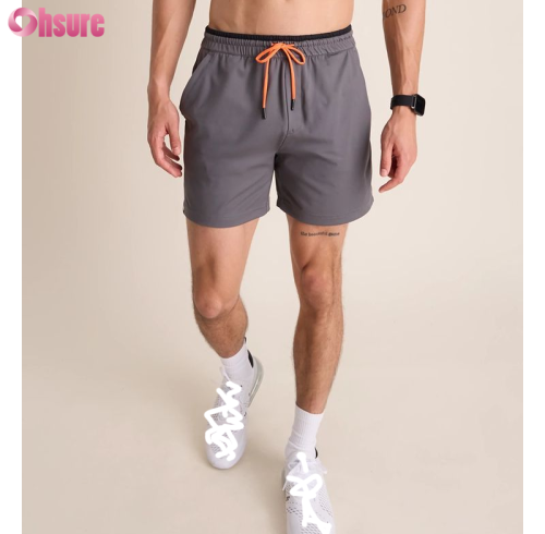 Custom Mens Performance Shorts |  Men's Mid Waist Drawstring with Pocket Gym Shorts  Quick Dry Stretch Running Outdoor Hiking Shorts for Men OEM Supplier