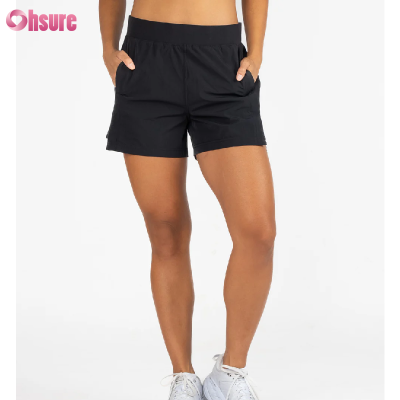 Custom Womens Sports Shorts Manufacturer | Women's High Waist Running Shorts with Pockets Lightweight Walking Shorts Quick Drying Workout Hiking Shorts for Women OEM Factory