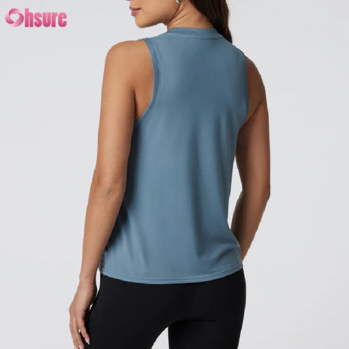 Custom Womens Workout Tank Top | Women's Loose Fit Summer Cotton Spandex Crew Neck Sports Tank Top Light Weight Training Cut Off OEM Supplier