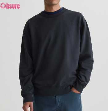 Custom Mens Premium Fleece Sweatshirt Manufacturer | Men's Long Sleeve Casual Pullover Soild Color Crewneck Athletic Pullover Sweater Workout Sweatshirt OEM Service Factory From China