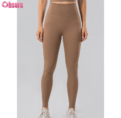 Custom Womens Fitness Leggings Manufacturer | High Waist Tummy Control Yoga Leggings No Front Seam Athletic Tights Buttery Soft Yoga Deep V Workout Pants OEM Factory