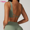 Custom Stylish Gym Bra Manufacturer | Women's Sexy Cross Front and Back Sports Bras Fitness Workout Padded Buttery Soft Gym Bra Deep V-Neck Nylon High Support Yoga Bra OEM Supplier