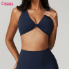 Custom Stylish Gym Bra Manufacturer | Women's Sexy Cross Front and Back Sports Bras Fitness Workout Padded Buttery Soft Gym Bra Deep V-Neck Nylon High Support Yoga Bra OEM Supplier