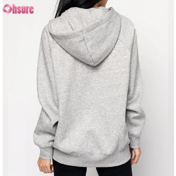 Custom Womens Loose Fit Jacket Manufacturer | Women's Fleece Cotton Oversized Long Sleeve Workout Full Zip Up Sweatshirt with Hooded Runnning Jacket OEM Supplier