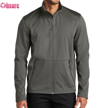 Custom Mens Full Zip Up Jacket Manufacturer | Men's Stand-Up Collar Casual Soft Jacket Polyester Blend Long Sleeve Full Zip Up Coat with Zipper Pocket Outdoor Hiking Sports Jacket For Men OEM Factory