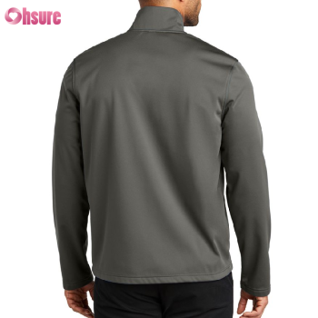 Custom Mens Full Zip Up Jacket Manufacturer | Men's Stand-Up Collar Casual Soft Jacket Polyester Blend Long Sleeve Full Zip Up Coat with Zipper Pocket Outdoor Hiking Sports Jacket For Men OEM Factory