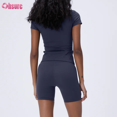 Custom Women's Fitted T Shirt Manufacturer | Women's Summer Light Weight Short Sleeve Workout T Shirt Slim Fit Crew Neck Running T Shirt Quick Dry Sports Women Gym T Shirt OEM China Supplier