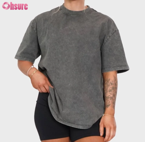 Custom Womens Oversize Vintage T Shirt | Womens Washed Vintage Oversized T Shirts Casual Loose Fit Streetwear Crewneck Graphic Baggy Sports T Shirt China OEM Supplier