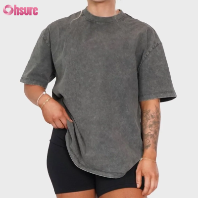 Custom Womens Oversize Vintage T Shirt Manufacturer | Womens Washed Vintage Oversized T Shirts Casual Loose Fit Streetwear Crewneck Graphic Baggy Sports T Shirt China OEM Supplier