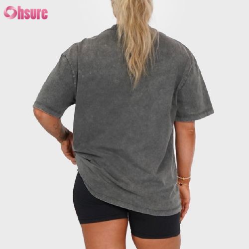 Custom Womens Oversize Vintage T Shirt Manufacturer | Womens Washed Vintage Oversized T Shirts Casual Loose Fit Streetwear Crewneck Graphic Baggy Sports T Shirt China OEM Supplier