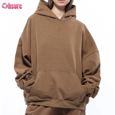 Custom Womens Oversized Hoodie | Oversized Heavy Weight Cotton Fleece Casual Hoodie for Women Sweatshirt with Pocket Loose Fit Sports Pullover OEM China Supplier