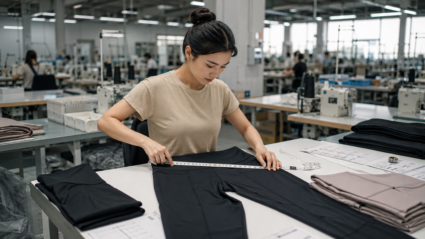 Yoga leggings quality control inspection