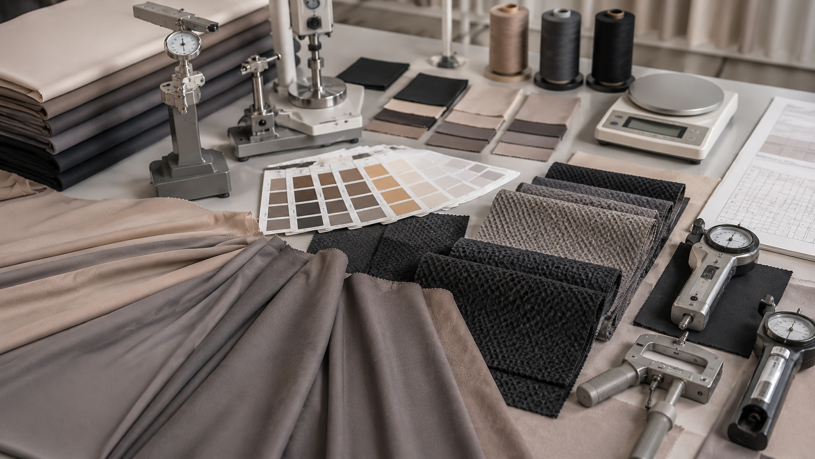 Premium yoga leggings fabric swatches and textile testing