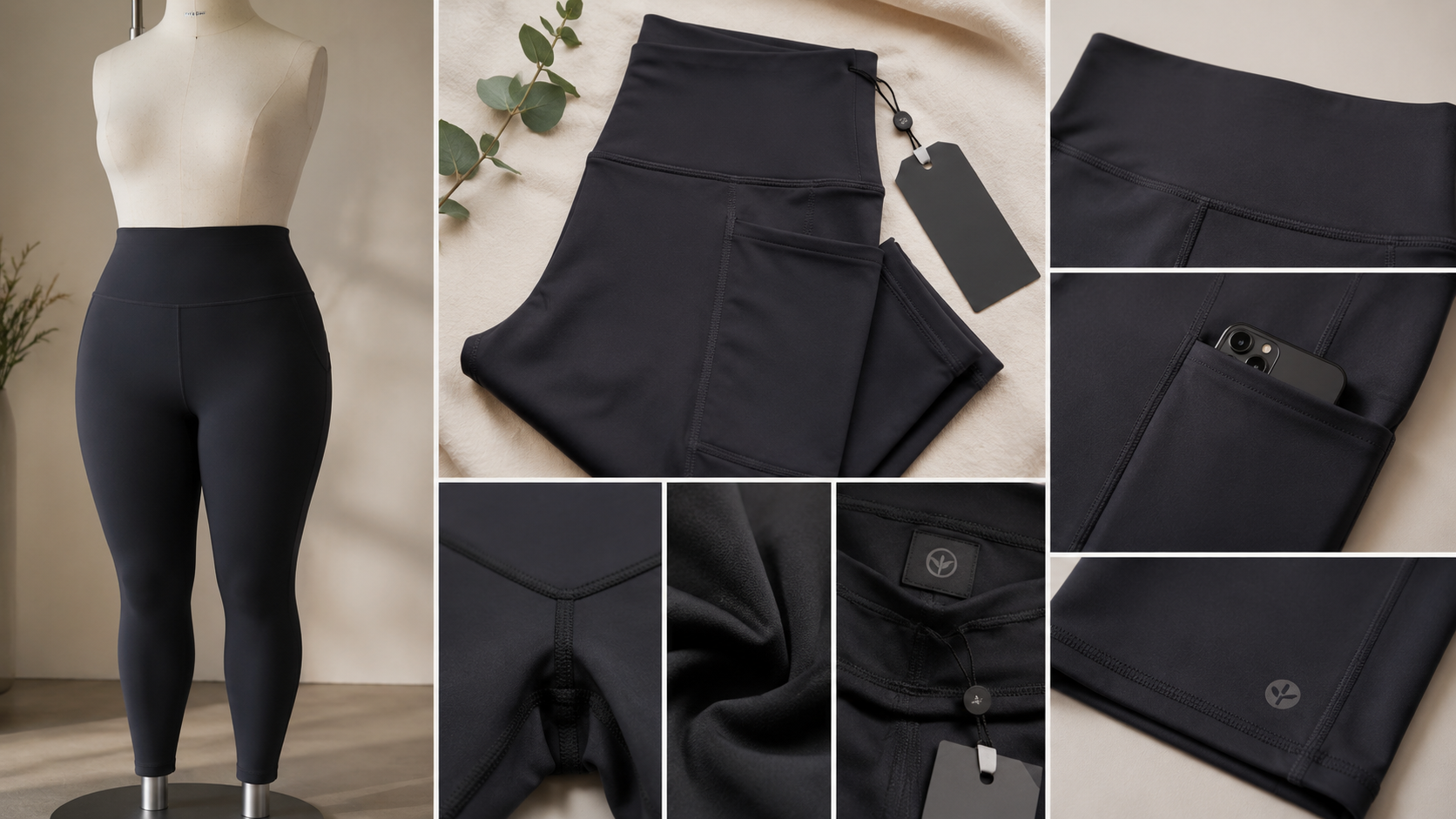Premium plus size yoga leggings custom features