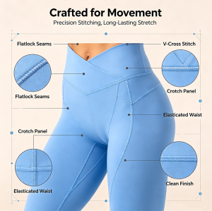 Custom Scrunch Bum Gym Leggings Manufacturer | Buttery Soft Nylon Spandex Tummy Control Fitness Pants Workout Leggings Yoga Pants Cross Waistband Gym Tights OEM Supplier