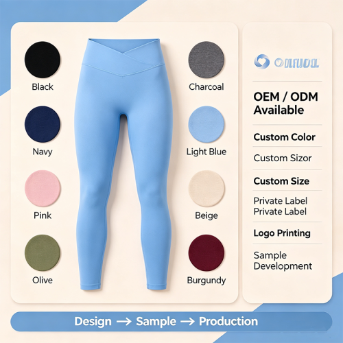 Custom Scrunch Bum Gym Leggings Manufacturer | Buttery Soft Nylon Spandex Tummy Control Fitness Pants Workout Leggings Yoga Pants Cross Waistband Gym Tights OEM Supplier