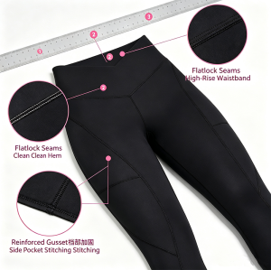 Custom Womens Gym Leggings Manufacturer | Squat Proof None Slide Down Yoga Pants With Pocket, Nylon Spandex High Waistband Tummy Control Fitness Leggings Supplier