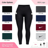 Custom Womens Gym Leggings Manufacturer | Squat Proof None Slide Down Yoga Pants With Pocket, Nylon Spandex High Waistband Tummy Control Fitness Leggings Supplier