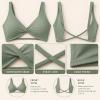 Custom Stylish Gym Bra Manufacturer | Women's Sexy Cross Front and Back Sports Bras Fitness Workout Padded Buttery Soft Gym Bra Deep V-Neck Nylon High Support Yoga Bra OEM Supplier