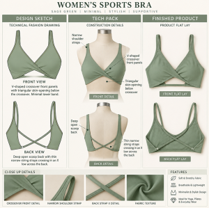 Custom Stylish Gym Bra Manufacturer | Women's Sexy Cross Front and Back Sports Bras Fitness Workout Padded Buttery Soft Gym Bra Deep V-Neck Nylon High Support Yoga Bra OEM Supplier